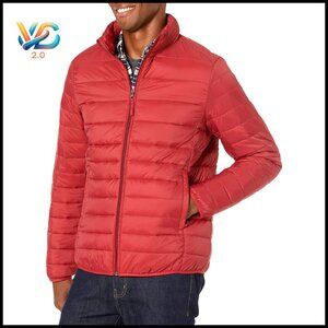 Men's Packable Lightweight Water-Resistant Puffer Jacket with Carrying Bag